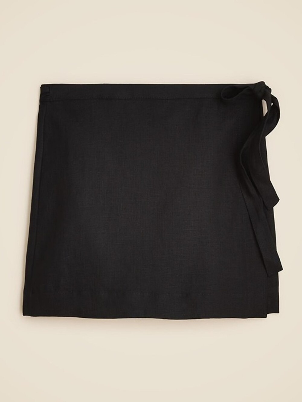 BN J Crew black 100% linen lined mini wrap skirt